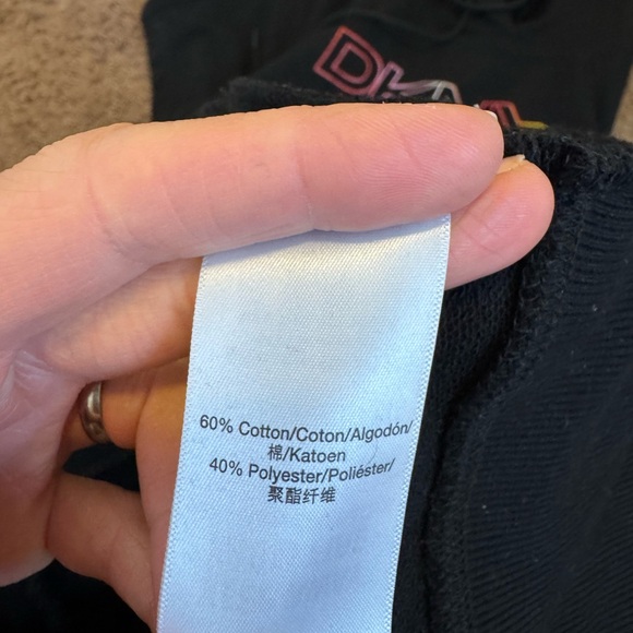 DKNY Sport Hooded Sweatshirt Dress Black Short Sleeve Pullover Oversized S - Picture 5 of 8